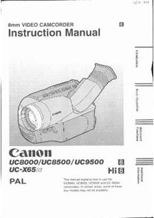 Canon UC 8000 manual. Camera Instructions.